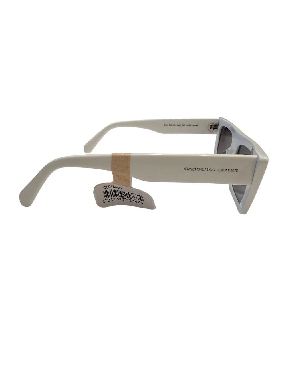 NEW Carolina Lemke White Eilish Bold Retro Sunglasses Boho